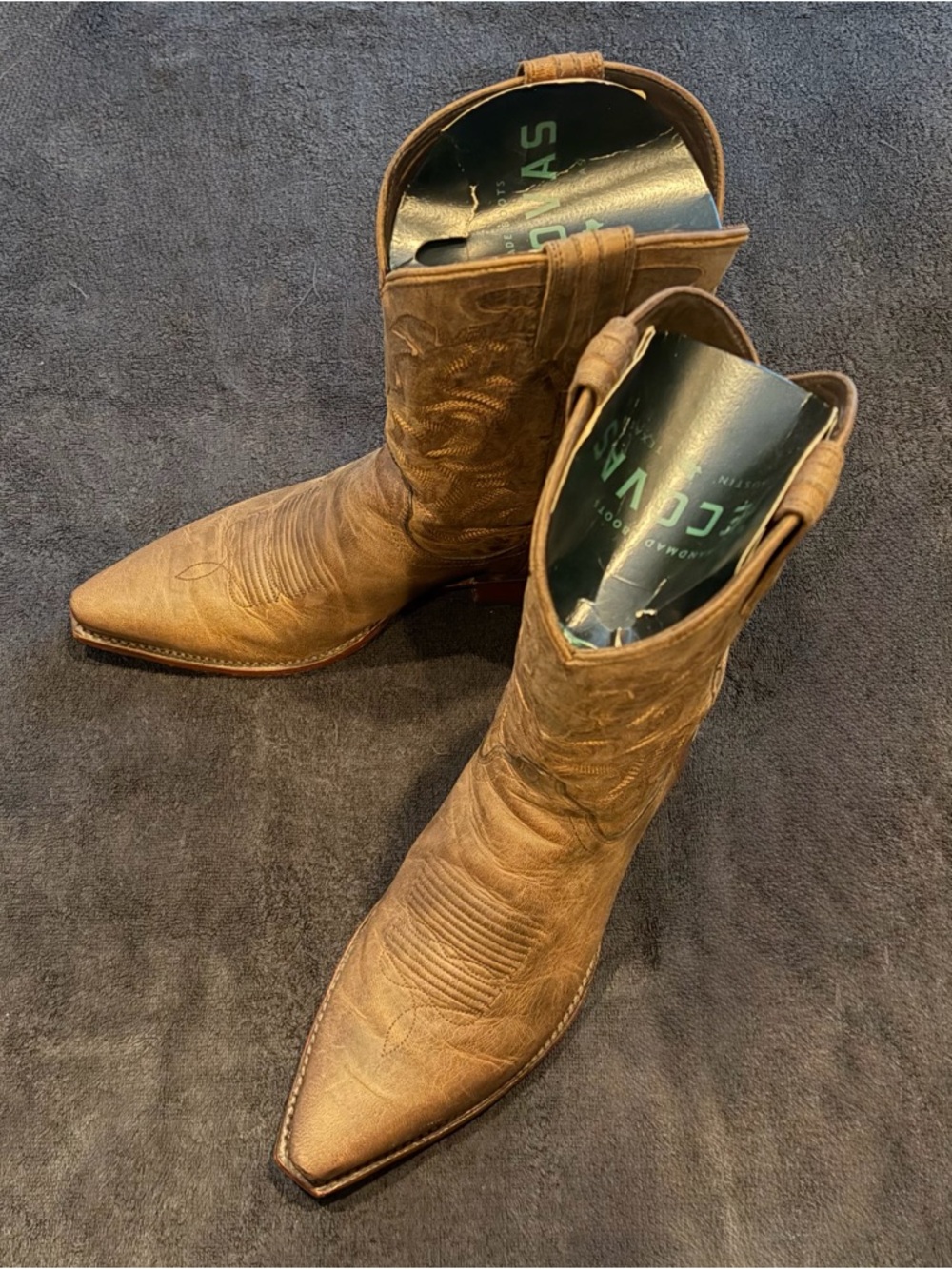 EUC Tecovas Garrett Cafe Snip Toe Handmade Cowboy Boots - Picture 2 of 8